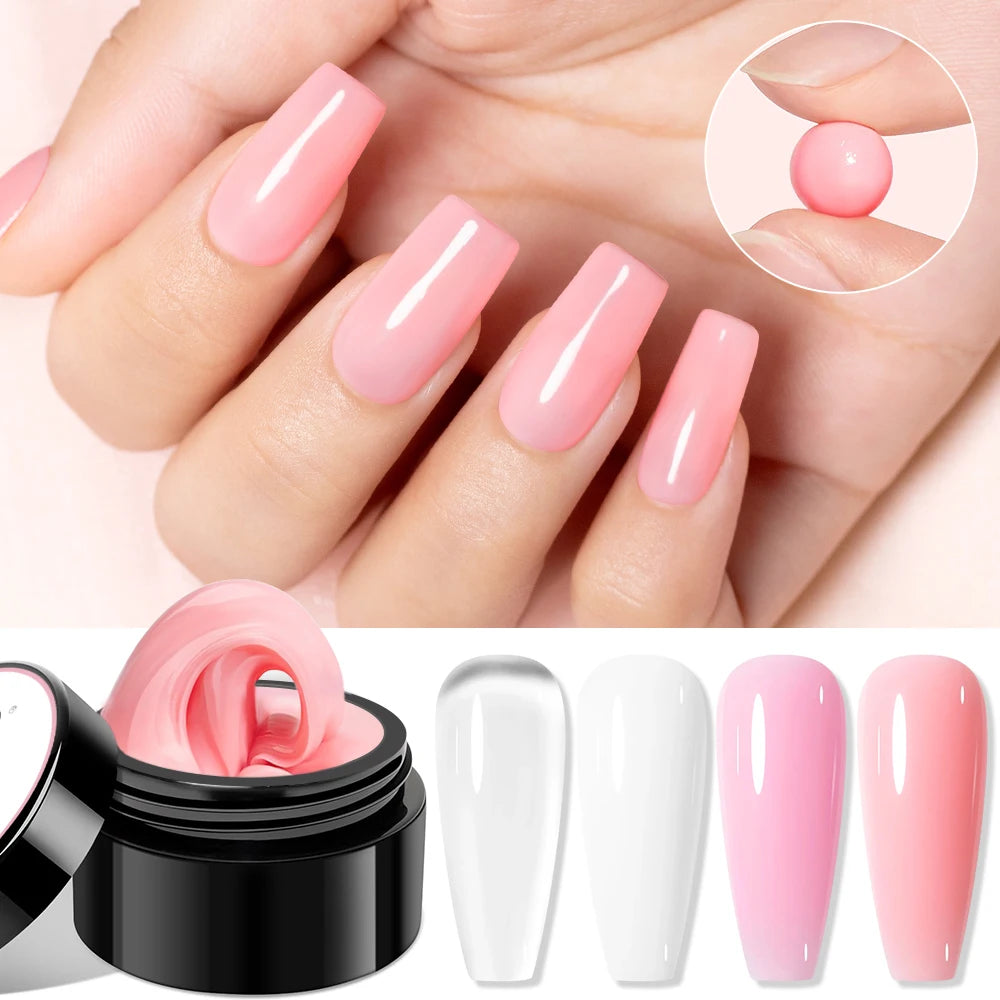 AWStorG 1Pcs/5Pcs 15g Non Stick Hand Extension Gel Nail Polish Carving Flower Nail Art Shaping Solid Acrylic Nail Gel Varnish