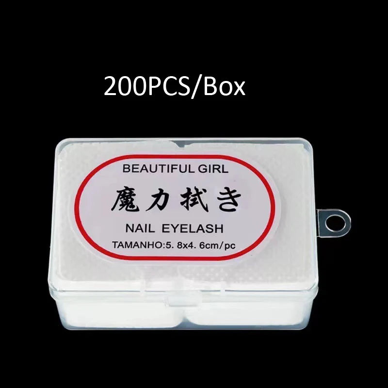 300/200/100Pcs Lint Free Cotton Pads Nail Polish Remover Pink Purple Eye Lash Glue Easy Removal Cleaning Pad for Nails Salon DIY