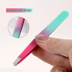 Gradient eyebrow tweezers, 1 stainless steel oblique precision eyebrow clip multifunctional plucking beard tweezers eye tool.