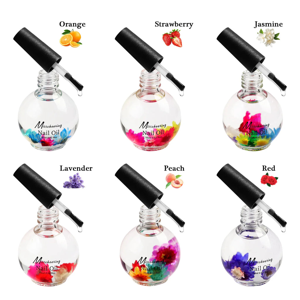 15ml Nail Nourishing Oil Dry Flower Fragrance Nourishing Oil Moisturizing Nail Cuticle Nail Care Repair Damaged Liquid Nail Care