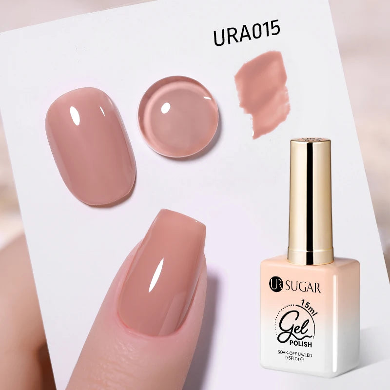 UR SUGAR 15ml Jelly Milky White Translucent Color Gel Polish Semi Permanent UV Gel Nail Art Soak Off Gel Varnish Latest Fashion