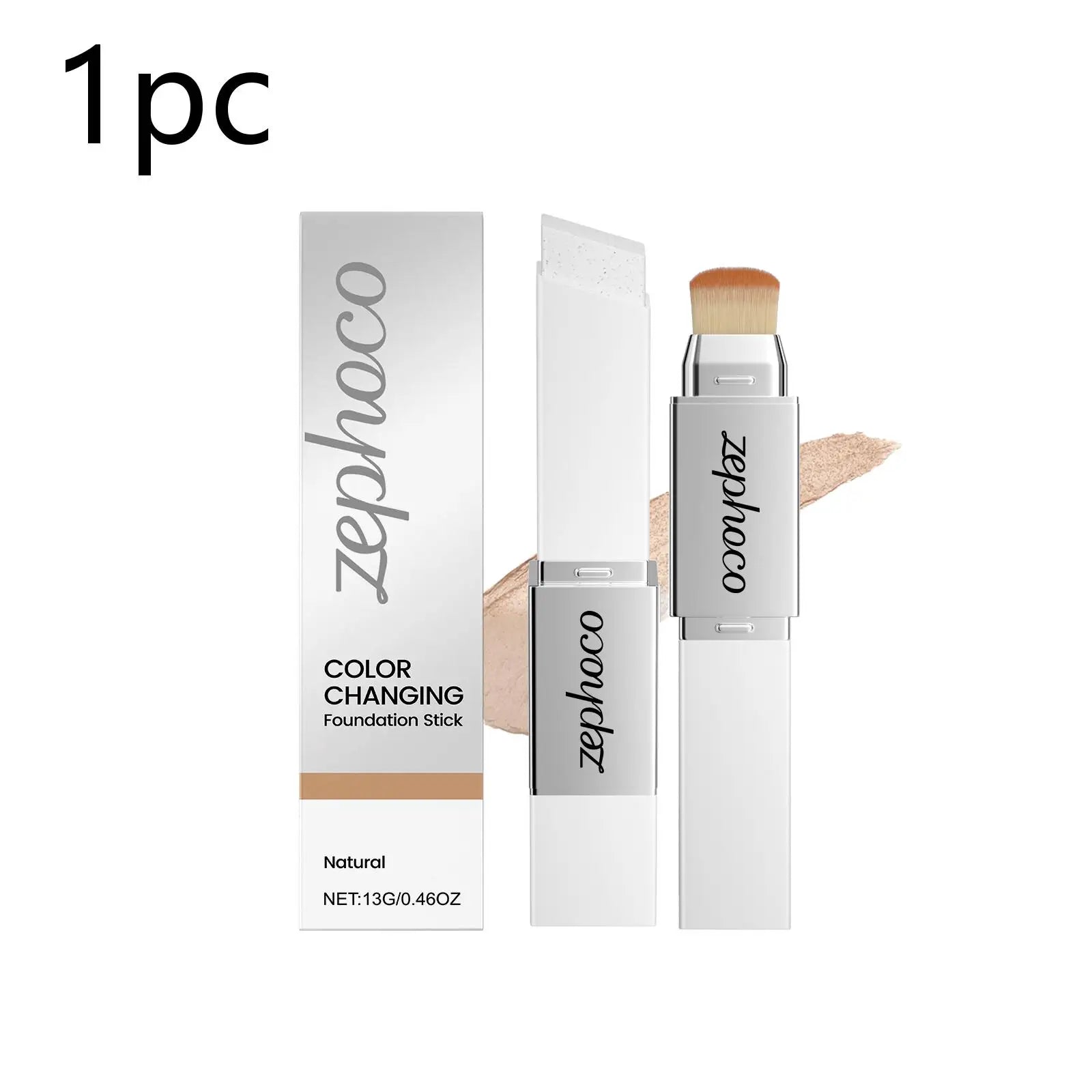 2 in 1 Color Changing Foundation Stick High Concealer Lightweight Moisturizing for All Skin Types Brightening Matte Lasting Base