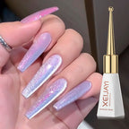 3pcs Pink Cat Eye Gel Nail Polish & Magnet Tools Set 1ja(0.34oz ) Magnetic Cats Eye Nail Gel UV Semi-permanent Varnish Nail Supp