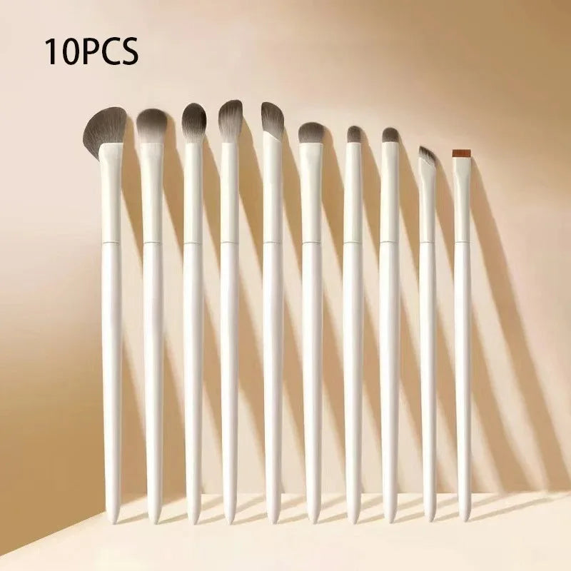 5/8/10Pcs Natural Eye Makeup Brushes Set Detail Eyeshadow Brush Makeup Brush White Ultra Soft Eyeshadow Eyeliner Makeup Tool