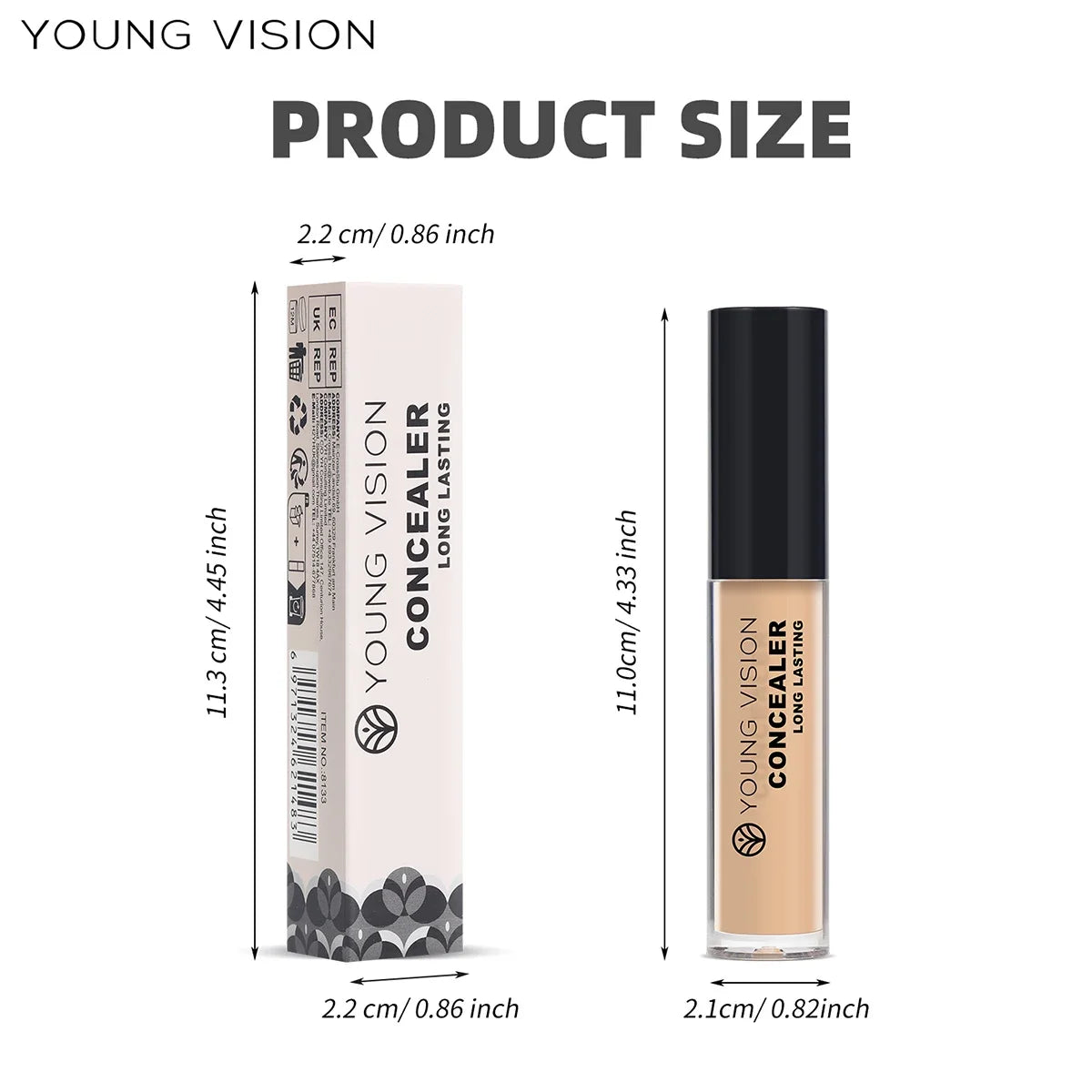 YOUNG VISION Matte Finish Soft-Focus Concealer Brightens complexion Waterproof Contouring concealer for sculpted definition