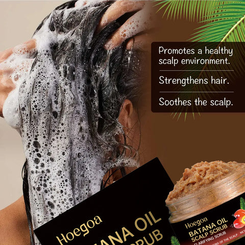 Batana Oil Scalp Scrub for Strengthening Hair Deep Cleaning Nourishing Soothing Shampoo for Sensitive Scalp Hair Care