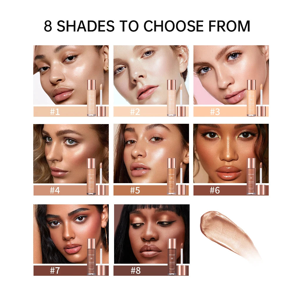 2 IN 1 Skincare & Primer Liquid Highlighter Face Contouring Moisturizing Brightening Skin Tone Bronzer Glow Body Face Makeup