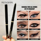 Long-Lasting Gel Black Eyeliner Pencil - Waterproof Matte Eye Makeup Tool with Quick-Drying
