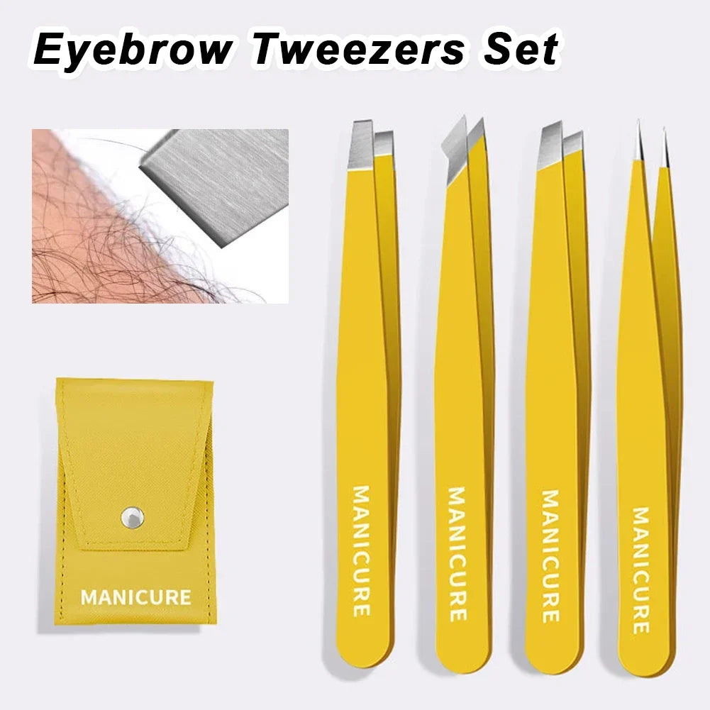 New Colorful Hair Beauty Fine Hairs Puller Stainless Steel Slanted Brow Clips Removal Makeup Tools High-Quality Eyebrow Tweezer
