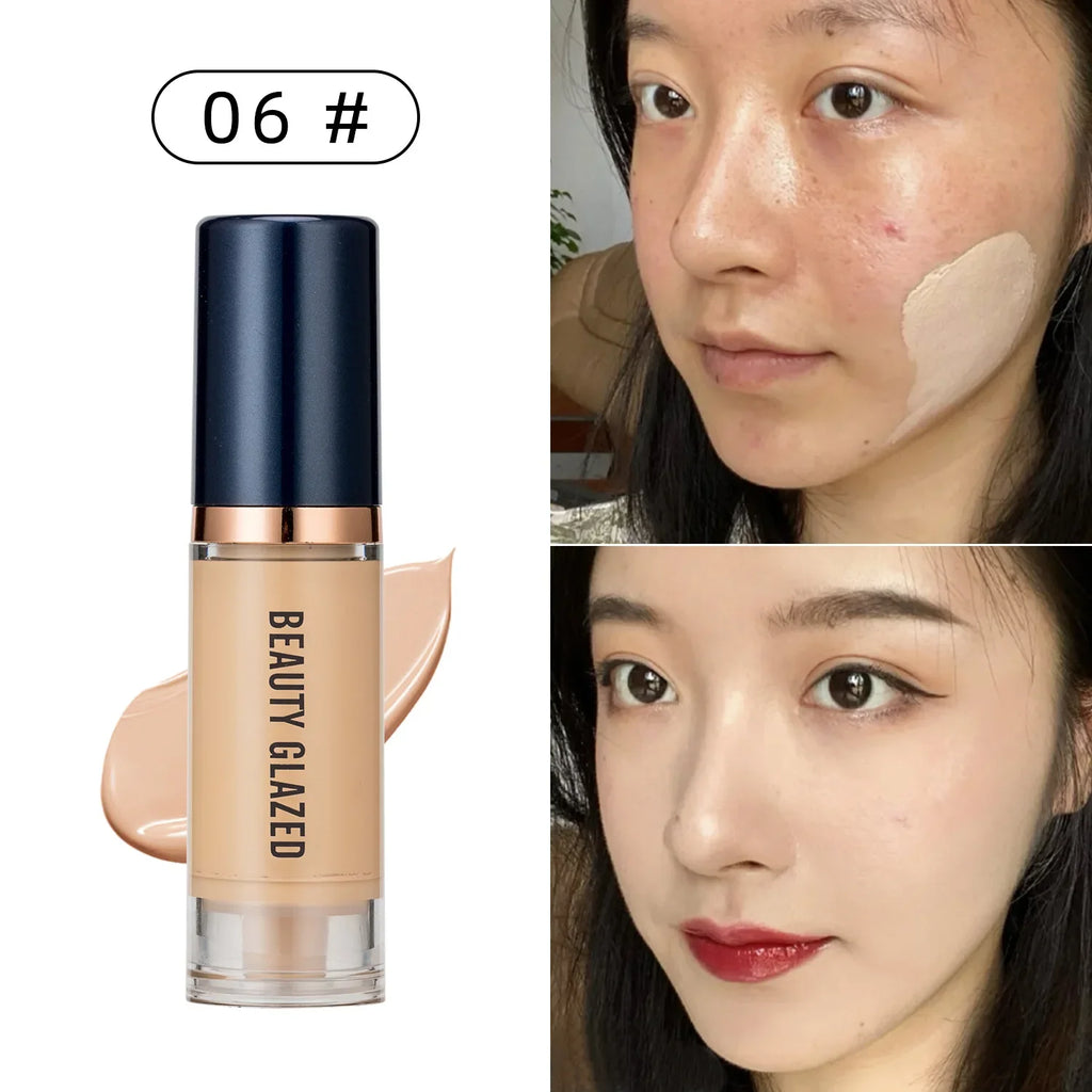 6 Color Face Liquid Foundation Waterproof Long Wear Oil Control Foundation Concealer Liquid Foundation Beauty Makeup Cosmetic