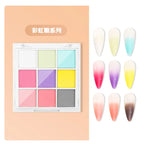 9Colors Solid Patting Nail Powders UV Polish Decoration Shimmer Fine Glitter Gradient Matte Pat Pat Manicure Polish Deco Powder
