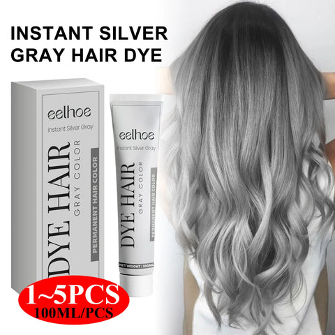Sliver Grey Hair Dye Cream Smoky Punk Style DIY Styling No Damage Quick Coloring Long-lasting Professional Hairs Dyeing Creams
