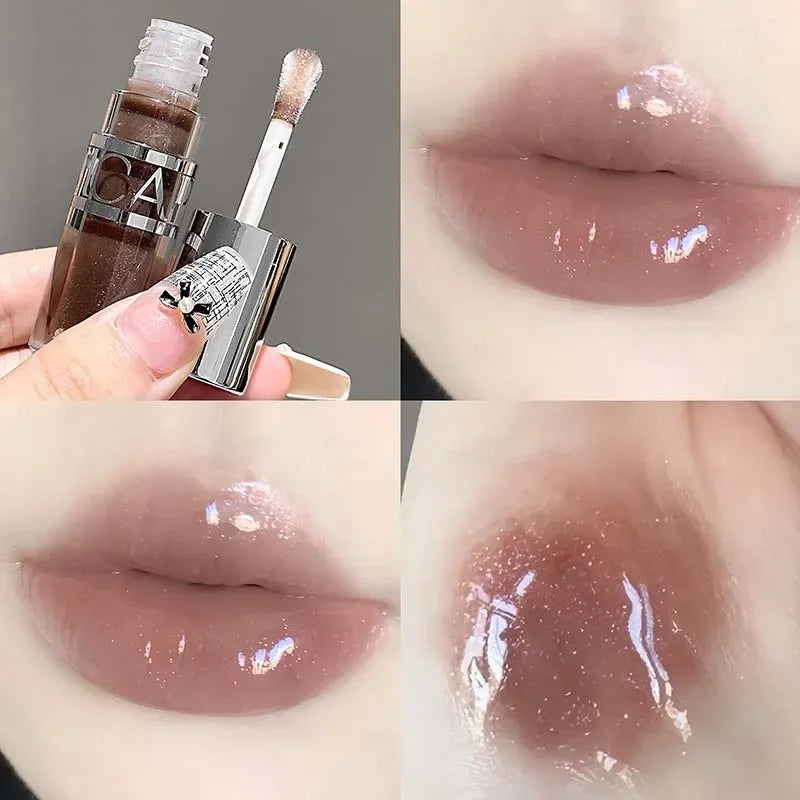 CAPPUVINI Transparent and Moisturizing Lip Gloss, Hydrating Glass Lip Dry Lip Mirror Lipstick Makeup