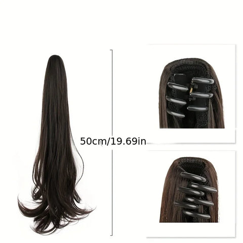 20Inch/50cm Synthetic Long Straight Grab Clip In Ponytail Hair Extensions Hair Piece For Women Hair Accessories