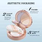 Makeup Professionnelle Flower Knows Moonlight Mermaid Matte Soft Compact Powder Oil Control Waterproof Face Powder
