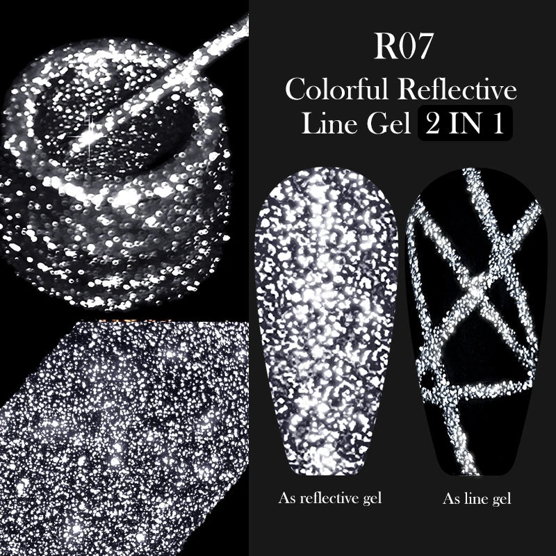 LILYCUTE 5ML Metallic Painting Liner Gel Nail Polish Super Bright Gold Silver Mirror Drawing Gel Semi Permanent Line French Nail