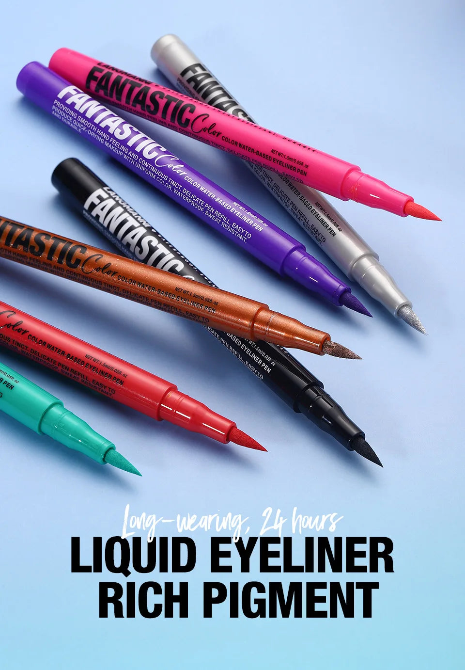 Matte Dark Purple Red Eye Liner Makeup White Liquid Eyeliner Quick-Drying Waterproof Eyeliner Pencil Long-Lasting 12 Color Eyes