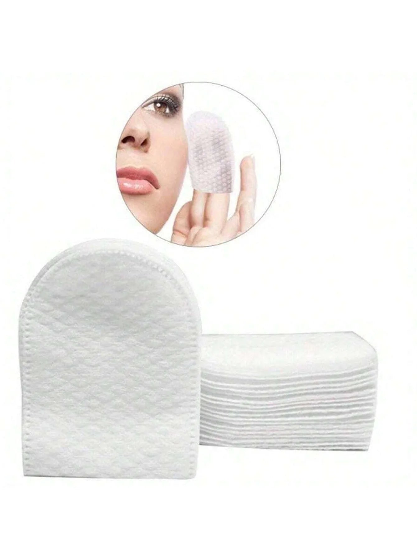 30Pcs/50Pcs/100Pcs Disposable Finger-Glove Type Makeup Remover Cotton Pads, U-Shaped Non-Woven Fabric, Double-Sided Pocket-Style, Soft and Lint-Free, Effective Makeup Removal