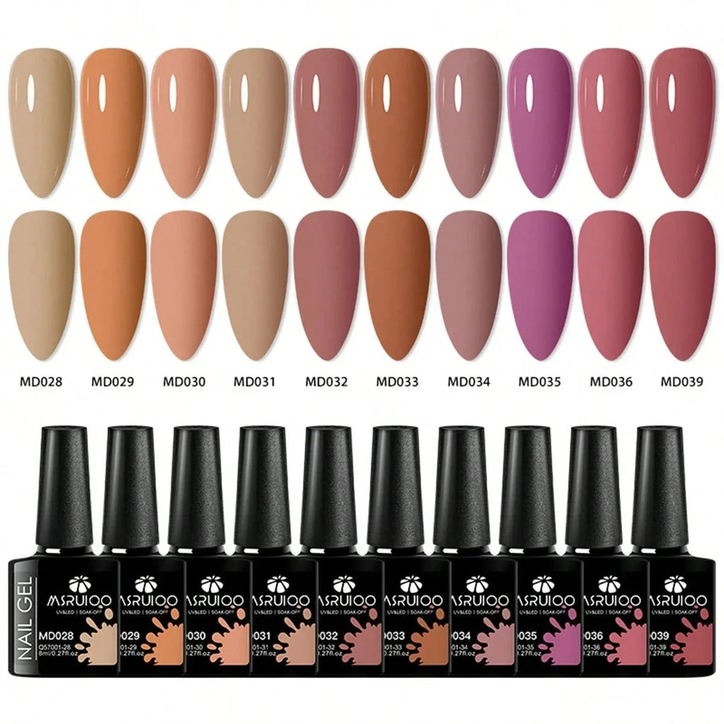 10pc Nail Gel Polish Set HEMA FREE All-Season Nails DIY Nail Art UV/LED Painting Vernis Manicure Kit Long Lasting Hybrid Gel