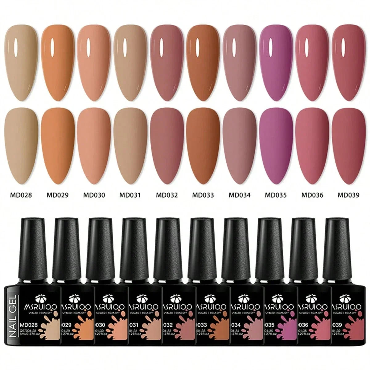 10pc Nail Gel Polish Set HEMA FREE All-Season Nails DIY Nail Art UV/LED Painting Vernis Manicure Kit Long Lasting Hybrid Gel