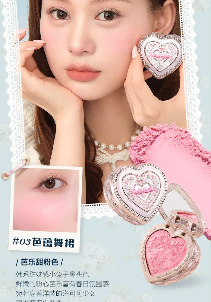 Flower Know Bunny Garden Embossed Blush Smooth Long-lasting All-Day Face Enhancing Makeup Blush Cream For Cheek