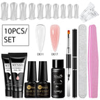 Mtssii 17PCS/Set 20ml Nail Extension Gel Set Builder UV Gel for Nails With 6W UV LED Lamp Nail Extension Tools Kit For Beginner