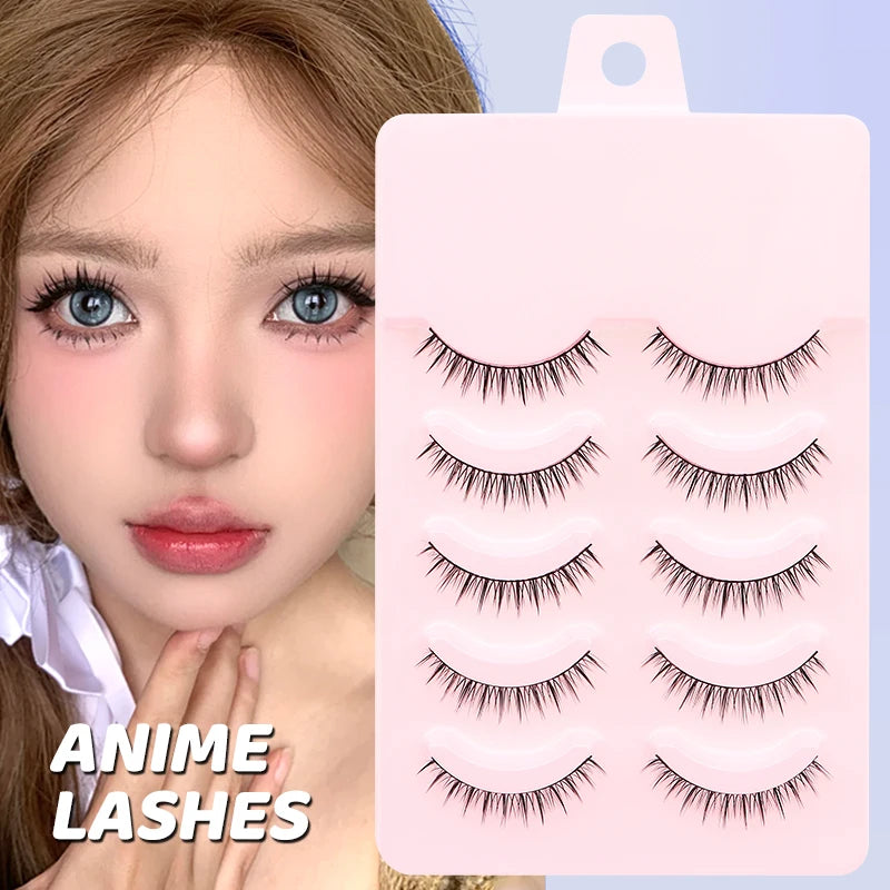 5 Pairs Soft Strip Lashes Manga Makeup Korean Natural False Eyelashes DINGSEN Natural Lashes Sleeve Anime Daily Eyelashes