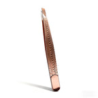 Professional Slanted Precision Tweezers - Heavy-Duty Stainless Steel Non-Slip Grip for Eyebrows Beard False Eyelashes