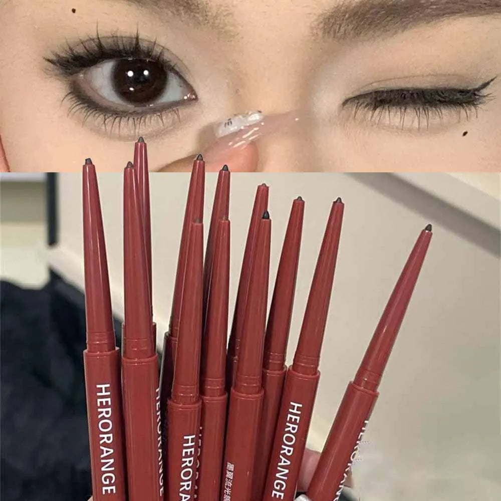 Matte Brighten Lying silkworm Eyeliner Gel Pen Waterproof Quick Drying Pink Brown Ultra fine Eye Shadow Pen Not-Smudge Makeup