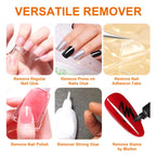 3 bottles Nail Glue Remover for Fake Nails Easily Removes Acrylic Nails, Press-On Nails & Rhinestones - Convenient Prying Cap