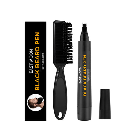 Black Beard Filling Pen - Waterproof and Sweat-proof Double-ended Beard Styling Set (For Daily Use) Long-lasting, Non-fading
