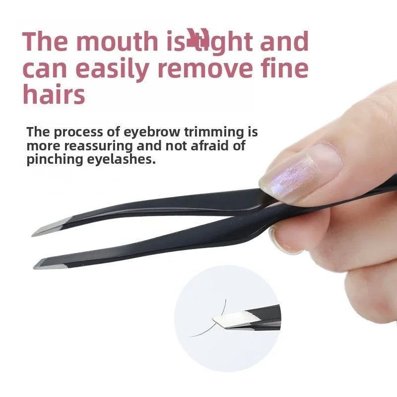 Hair Removal Tweezers Stainless Steel Eyebrow Tweezers Slant Tip Point Tip Flat Tip Rose Gold Silver Black Cosmetic Makeup Tools