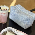 Durable Fuzzy Makeup Bag Large Capacity Leopard Print Toiletry Organizer Portable Cosmetic Bag Girls Travel Storage Pouch