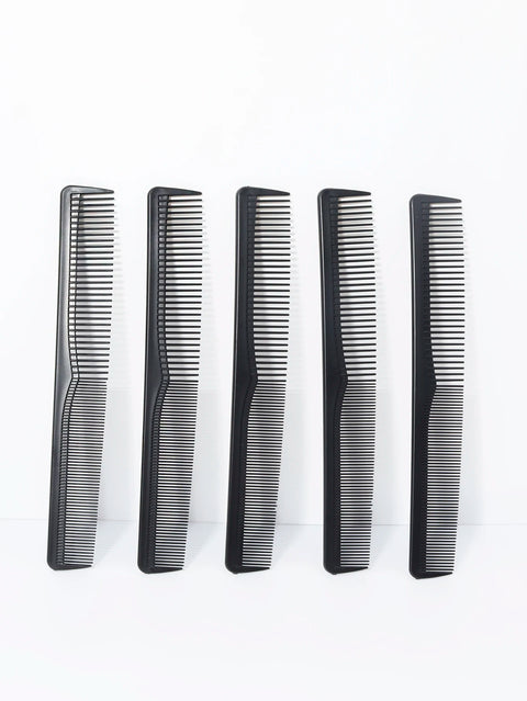 5pcs carbon fiber cutting comb, anti-static and heat-resistant, double-sided hair comb, suitable for all hair types