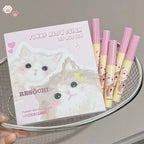 7 PCS Lip Mud Set Kawaii Cat Velvet Nude Lipstick Matte Texture Silky Easy to Color Long-lasting Lip Glaze Makeup Perfect Gifts