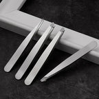 4 Piece Professional Tweezers Set Eyebrow Hair Removal, Beard Plucking, Stainless Steel Angled Tweezers Tools Hair Removal Tool