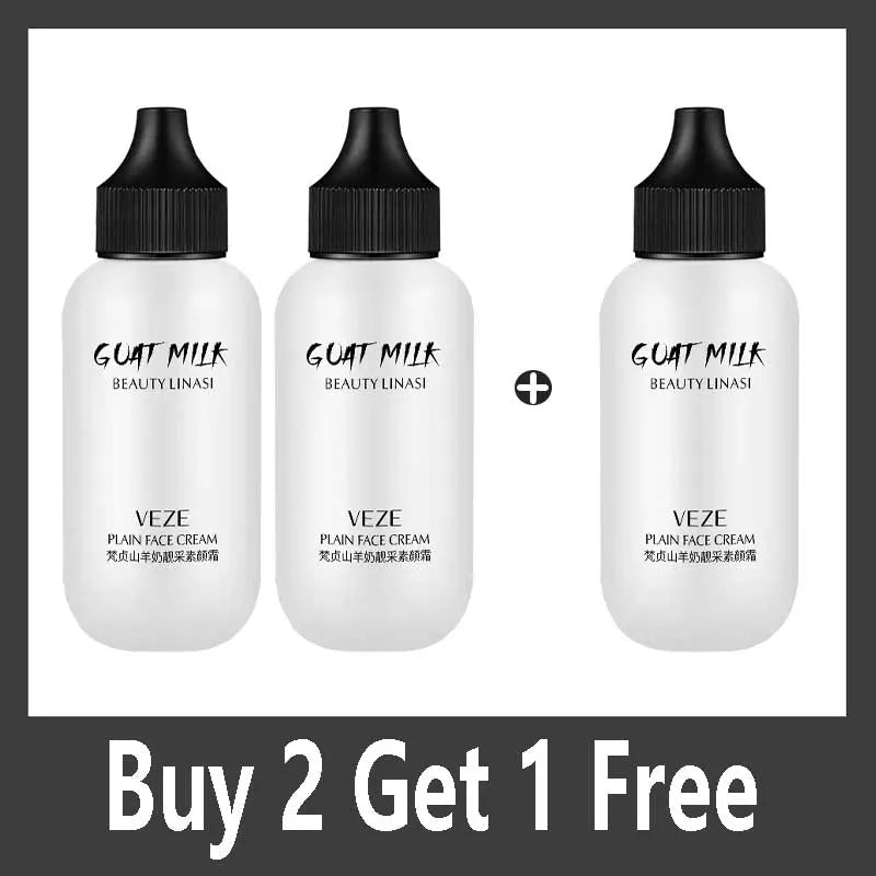 Matte Face Liquid Foundation Goat Milk Cream Natural Whitening Full Coverage Waterproof Brightening Cover Dark Circle Concealer