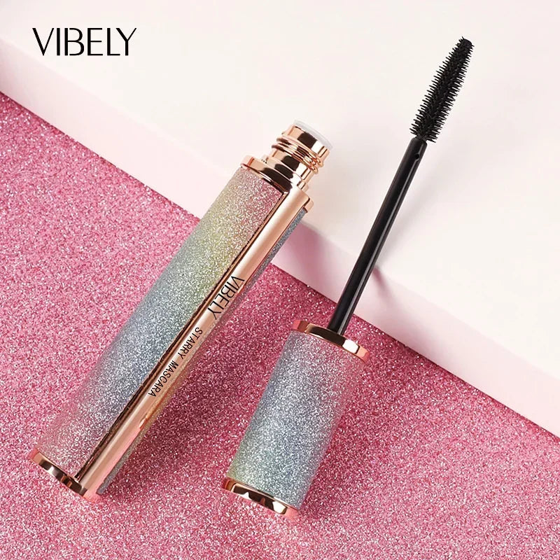 VIBELY Viral Hit Starry Glitter Mascara - Lengthening Volumizing Curling, Waterproof Sweatproof Smudge-Proof Long-Lasting Bold L