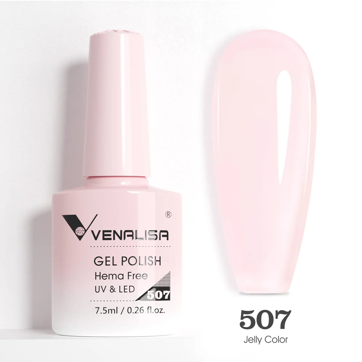 Venalisa HEMA TPO FREE 7.5ml Gel Polish Nail French Pink Jelly Nude Collection Nail Gel Polish Glitter Gorgeous Soak Off UV LED