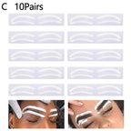 10Pairs Eyebrow Stencil Sticker Brow Shape Tape Microblading Eyebrow Auxiliary Sticker For Brow Position