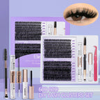 Eyelash Clusters Kit Large Capacity Wispy Individual Lashes Natural DIY Cluster Eyelash Extensions Makeup Tool