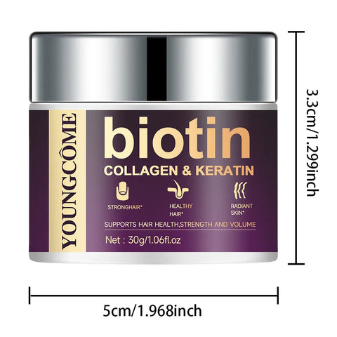 Biotin moisturizing hair mask containing collagen and natural keratin strongly restores frizzy hair and deeply nourishes hair