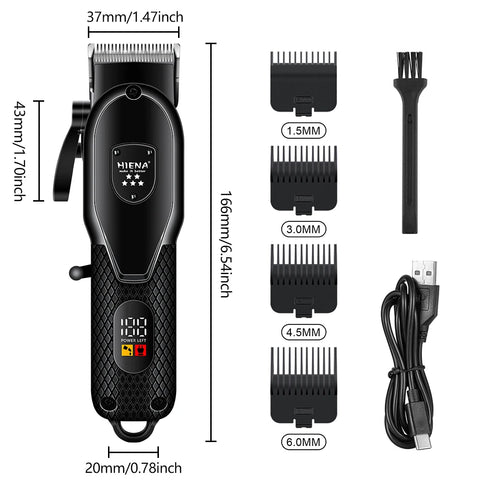 hiena Hair Clipper Kit for Men Electric Shaver Hair Trimmer Professional Cutting Machine Hair Trimmer with LCD Digital Display