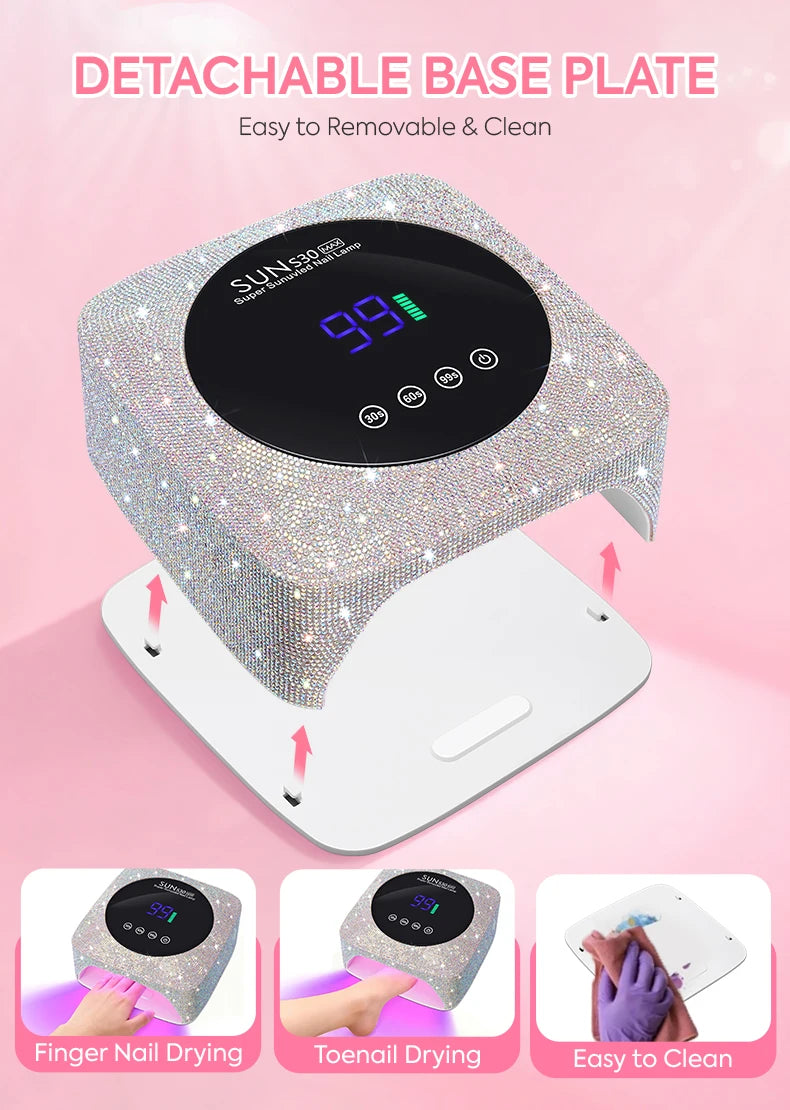 Rechargeable 180W UV LED Nail Lamp For Quick Curing All UV Gel 57LED Professional Nail Dryer With Motion Sensing Salon Equipment