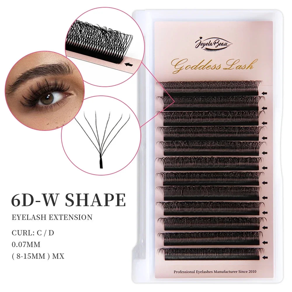 Goddess W3D 4D 5D 6D Eyelash Extension W Style Faux Mink Natural Soft Bloom Lash Automatic Flowering Premade Fans Volume Eyelash