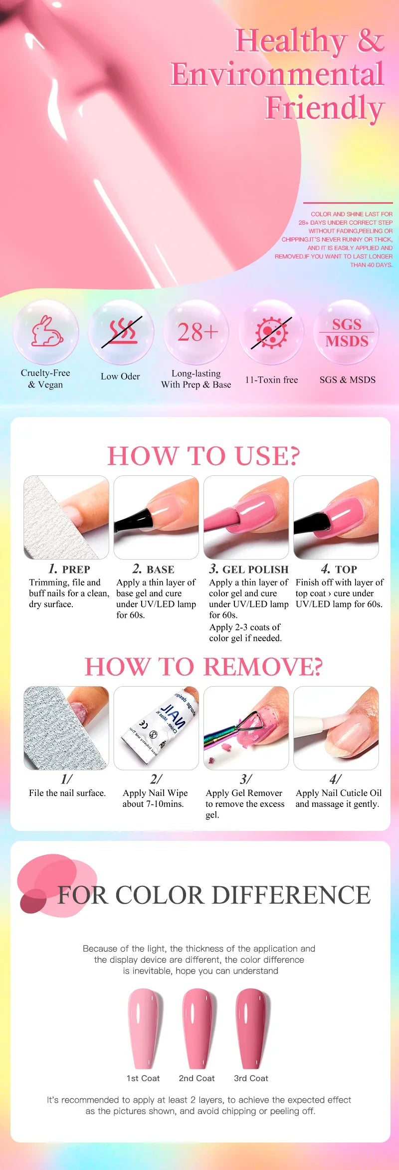 6pcs Nail Gel Polish Set Nude Pink Red UV/LED Nail Art Vernis Gel for Manicure Design All-Season Semi Permanent Quick Dry