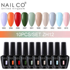 NAILCO 15ml 10pcs/Set Nude Colors Gel Nail Polish UV Gel Nail Polish Pink Nail Lakiery Esmalte Top Base Nail Art Design Vernis