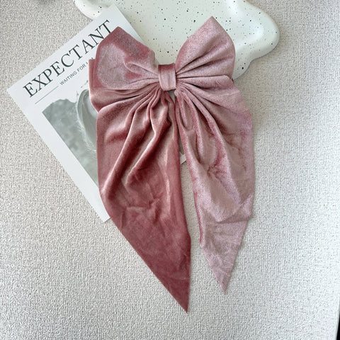Christmas ins Velvet Bow Hair Clip temperament Women Fashion Solid Bowknot Satin Hairpin Girls Ponytail Clip Hair Accessories
