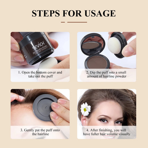 Sevich Hairline Shadow Powder Instantly Black Root Cover Up Natural Hair Filling Hair Fluffy Powder Waterproof Hair Concealer