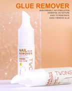 3 bottles Nail Glue Remover for Fake Nails Easily Removes Acrylic Nails, Press-On Nails & Rhinestones - Convenient Prying Cap